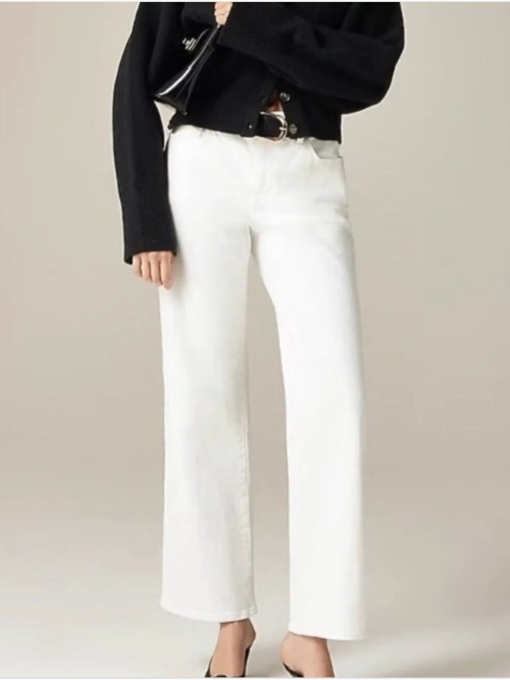 NWT - J. Crew '96 Low Rise Slim Wide Leg White Jeans Size 28
